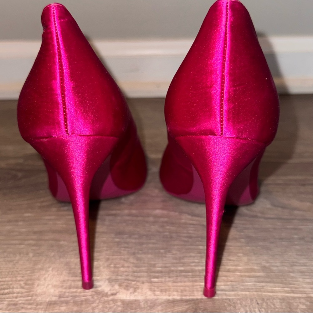Aldo Fuchsia pink Satin Pointed toe Stiletto Pumps 8 - Picture 8 of 12